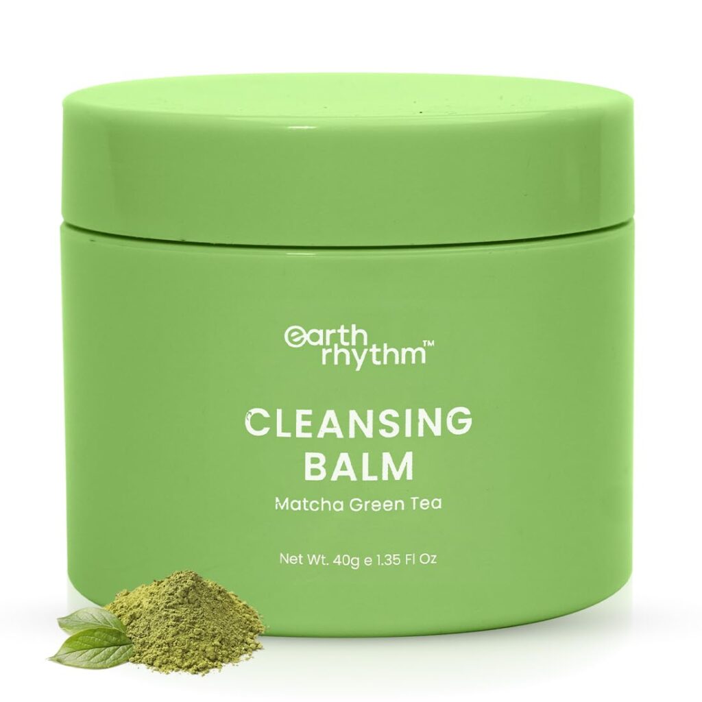Earth Rhythm Matcha Green Tea Makeup Remover Cleansing Balm | Cleanse Makeup, Removes Excess Oil & Dirt, Detoxifies & Clear Pores | For All Skin Type | Men & Women – 40g