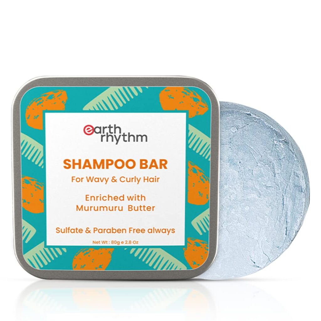 Earth Rhythm Murumuru Butter Shampoo Bar for Dry, Frizzy and Curly Hair, with Vitamin E | Deep Conditions, Softens & Maintains Growth | Sulphate & Paraben Free | Men & Women -...
