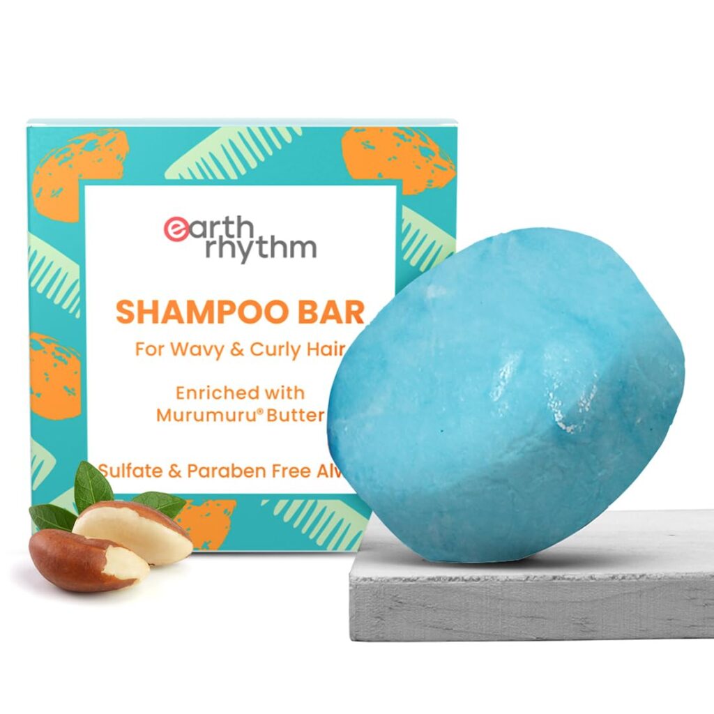 Earth Rhythm Murumuru Butter Shampoo Bar for Dry, Frizzy and Curly Hair, with Vitamin E | Deep Conditions, Softens & Maintains Growth | Sulphate & Paraben Free | Men & Women -...