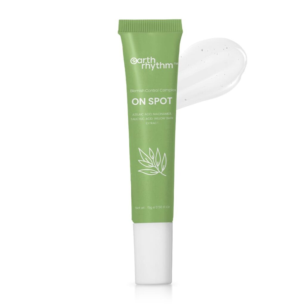 Earth Rhythm On Spot Acne Gel with Salicylic Acid, Niacinamide Acid & Azelaic Acid | Pimple Treatment Gel For Men & Women – 15g