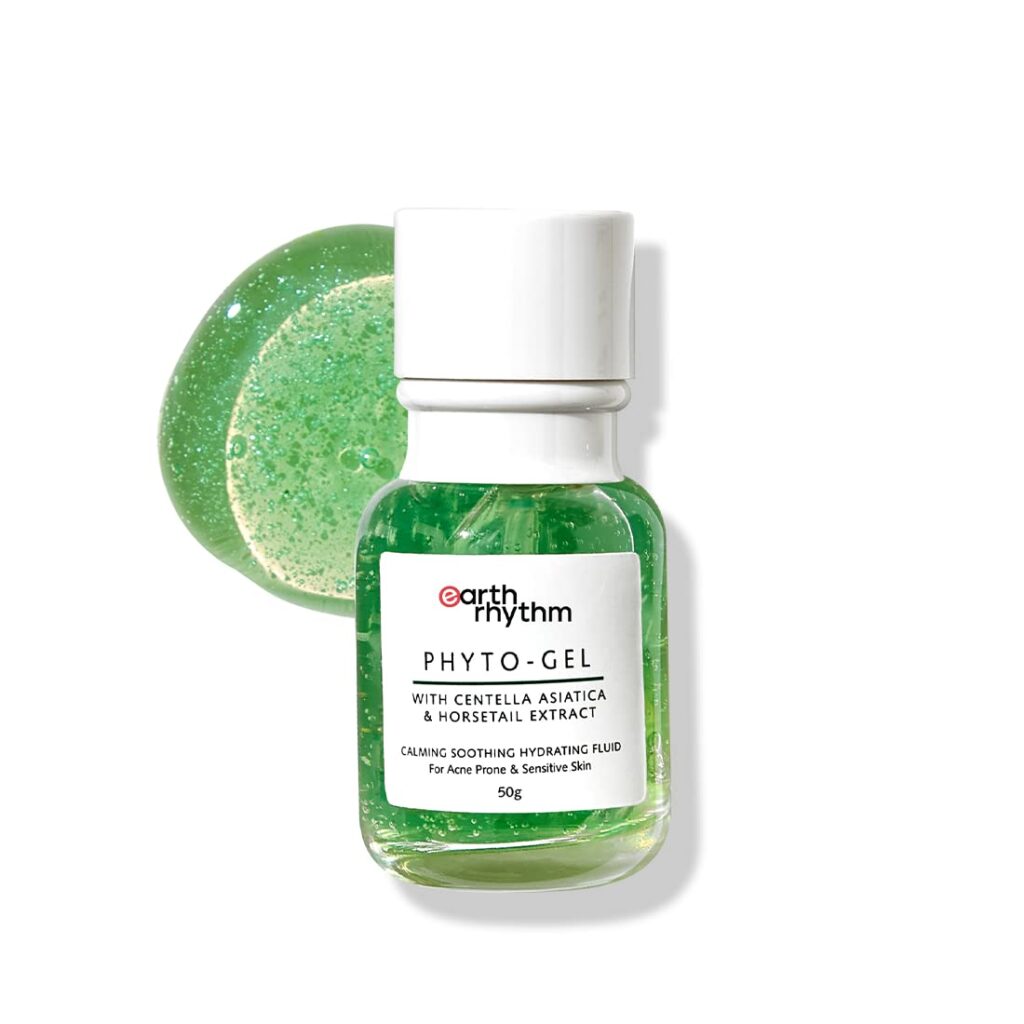 Earth Rhythm Phyto Gel with Centella Asiatica & Horsetail Extract | Fade Scars | Fight Acne Breakouts | Heals & Hydrates Skin | Oily & Sensitive Skin For Men & Women - 50g