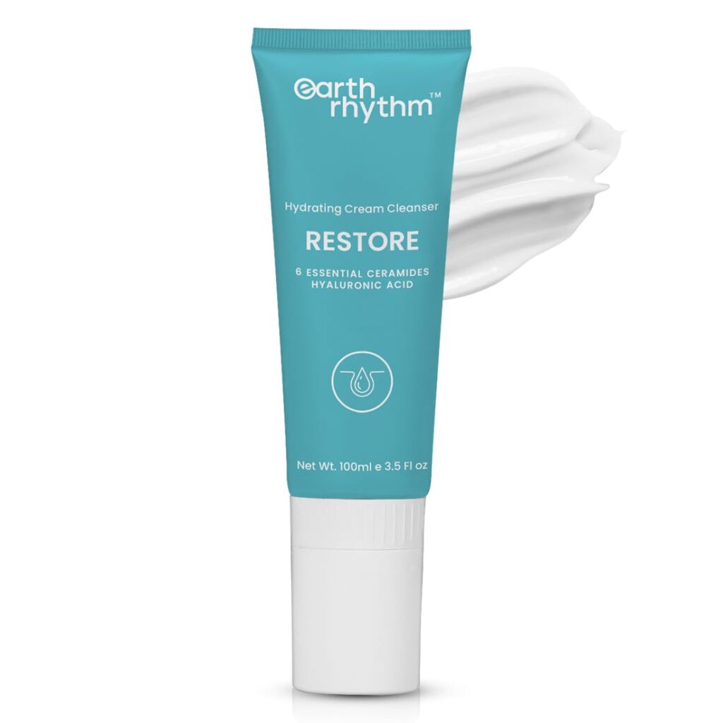 Earth Rhythm Restore Face Wash with Ceramide & Hyaluronic acid | Hydrates Skin, Clean Dirt & Makeup | for Dry Skin & Sensitive Skin | Men & Women - 100gm