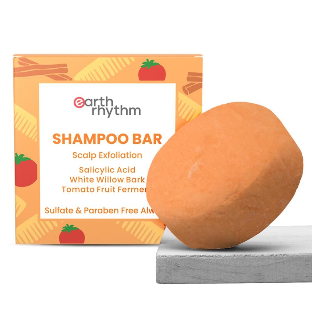 Earth Rhythm Scalp Exfoliating Shampoo Bar With 2% Salicylic Acid, Controls Excess Oil, Soothes Scalp, Reduces Dandruff, Paraben & Sulphate Free, Natural & Eco-Friendly - 80g...