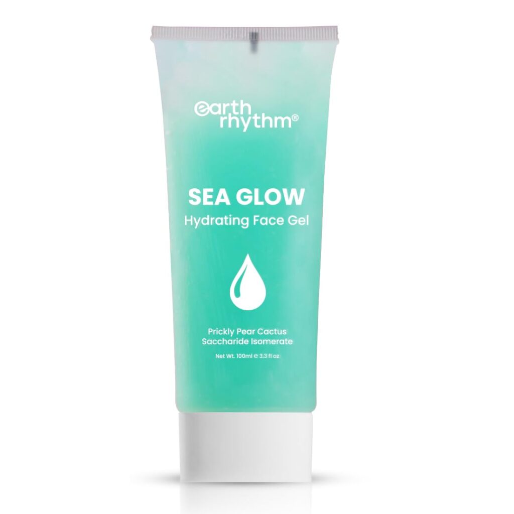 Earth Rhythm Sea Glow Gel Oil Free Lightweight Face Gel, For Intense Hydration, Non Sticky For Dry & Dull Skin, Men & Women- 100g