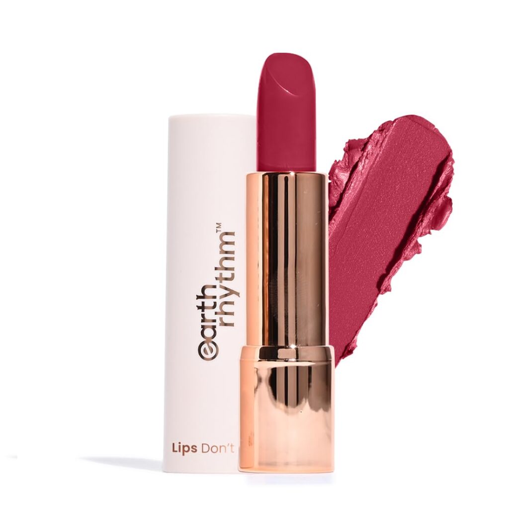 Earth Rhythm Serum Lipstick With Spf 15 - Gulabo (06), Cream | Dewy Finish, Chap Resistant, Nourishes Lips, Non Comedogenic | Infused With Apricot Oil, Rose Oil, Shea Butter 3.8 Gm