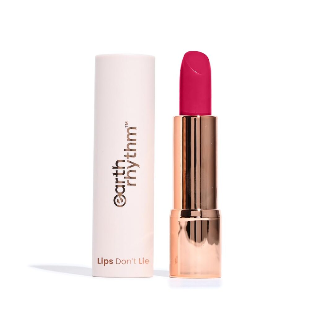 Earth Rhythm Serum Lipstick with SPF 15 - Sundari (04) | Dewy Finish, Chap Resistant, Nourishes Lips, Non Comedogenic | Infused with Apricot Oil, Rose Oil, Shea Butter – 3.8G