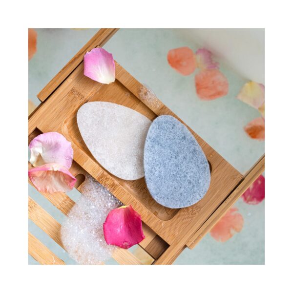 Ecotools Charcoal & Rose Facial Sponges Set - White & Grey (2 pcs) - Ecotools