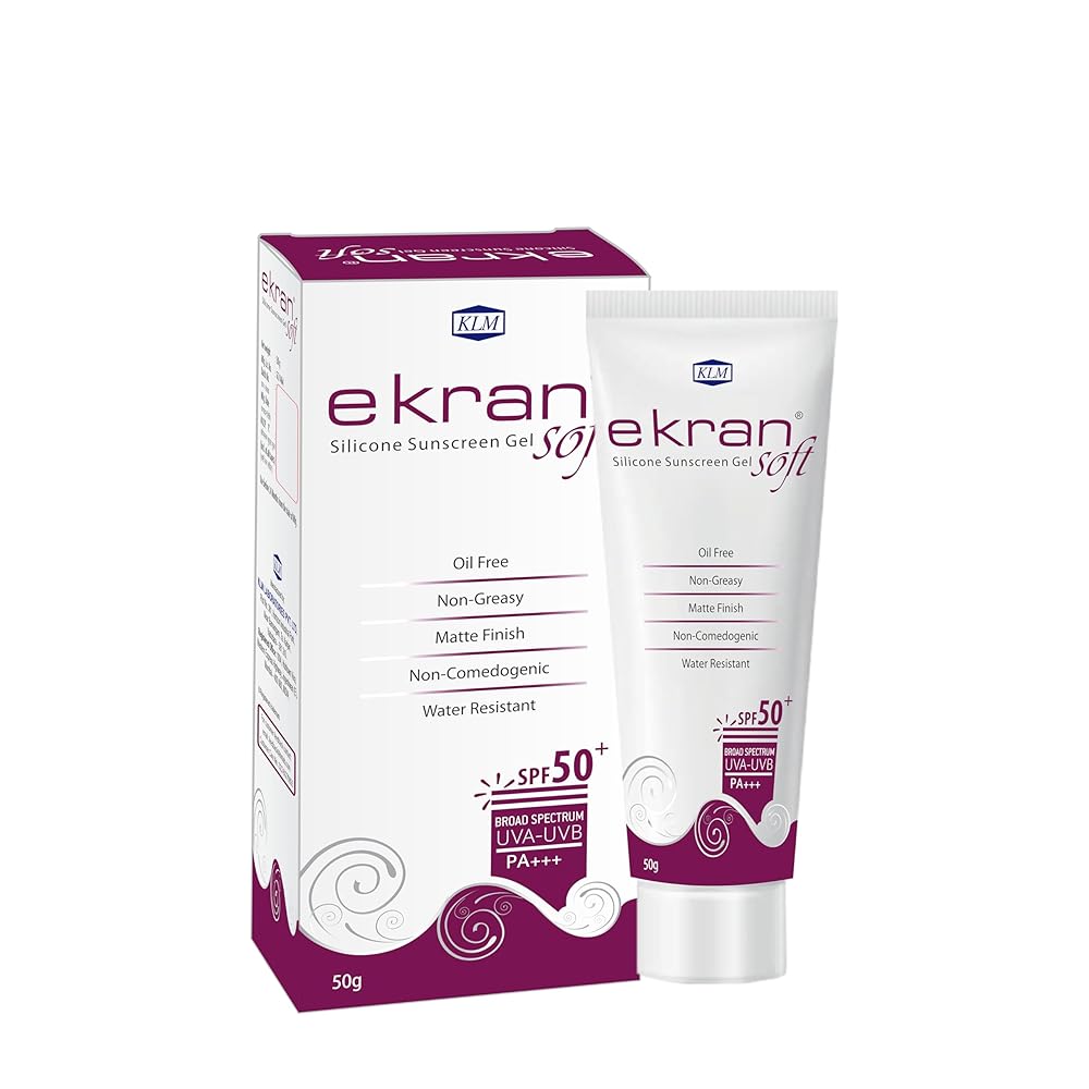 Ekran Soft SPF 50+ Silicone Sunscreen SPF 50 | 50g Anhydrous Sunscreen for Oily Skin Women & Men | Non-Greasy & Water-Resistant | UVA-UVB Protection | Matte Finish