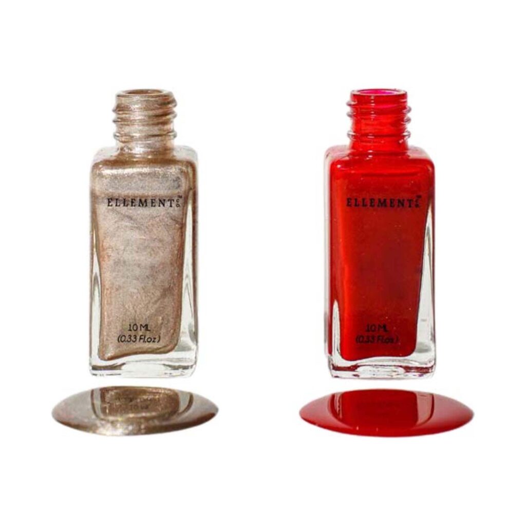 Ellement Co. by Queen of Hearts Rosewood and Dull Gold Vegan Nail Lacquer Set ( 2pcs) - Ellement Co.