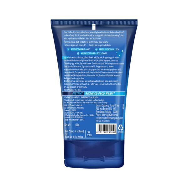 Emami Fair And Handsome Instant Radiance Facewash (100g) - Emami