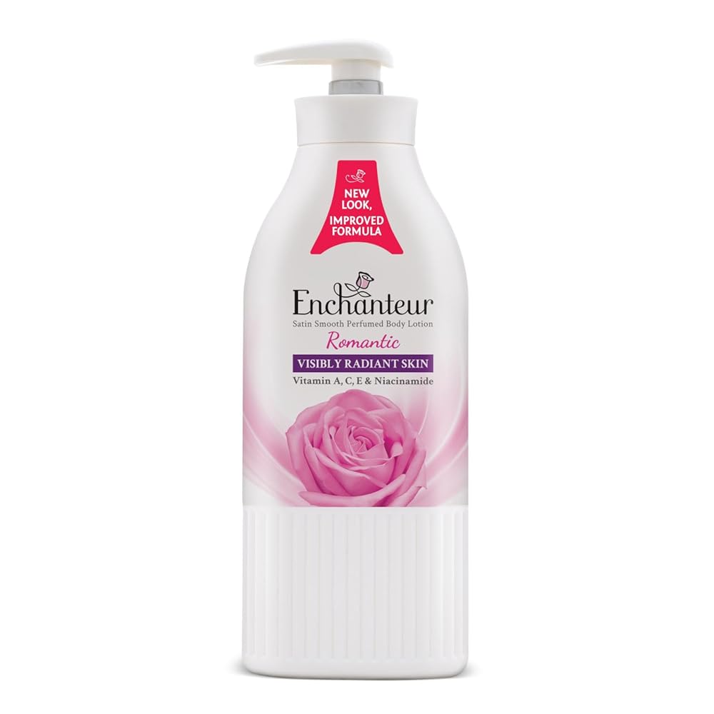 Enchanteur Romantic Perfumed Body Lotion, 500ml, with Aloe Vera & Olive Butter for Silky Smooth Skin
