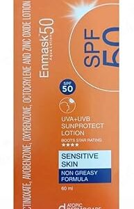 Enmask 50 Sunscreen Lotion for Sensitive Skin, UVA+UVB Protection, Non-Greasy Formula, 60 ml