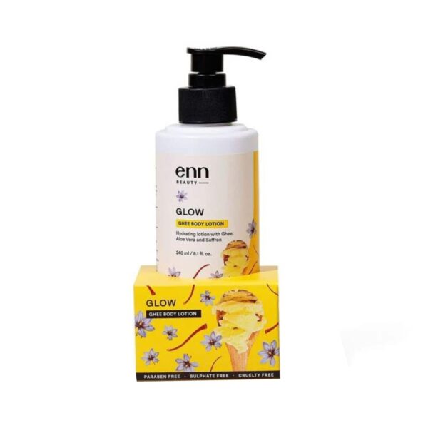 ENN Glow Ghee Body Lotion And Ghee Lip Balm Combo Kit (240ml) - ENN