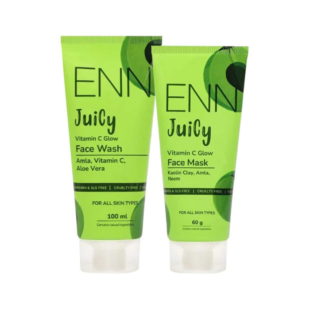 ENN Juicy Vitamin C Glow Face Wash And Glow Face Mask Kit (100ml) - ENN