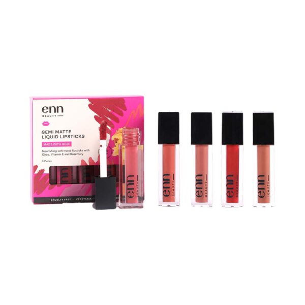 ENN Semi Matte Liquid Lipsticks - Multi-Color (5pcs) - ENN
