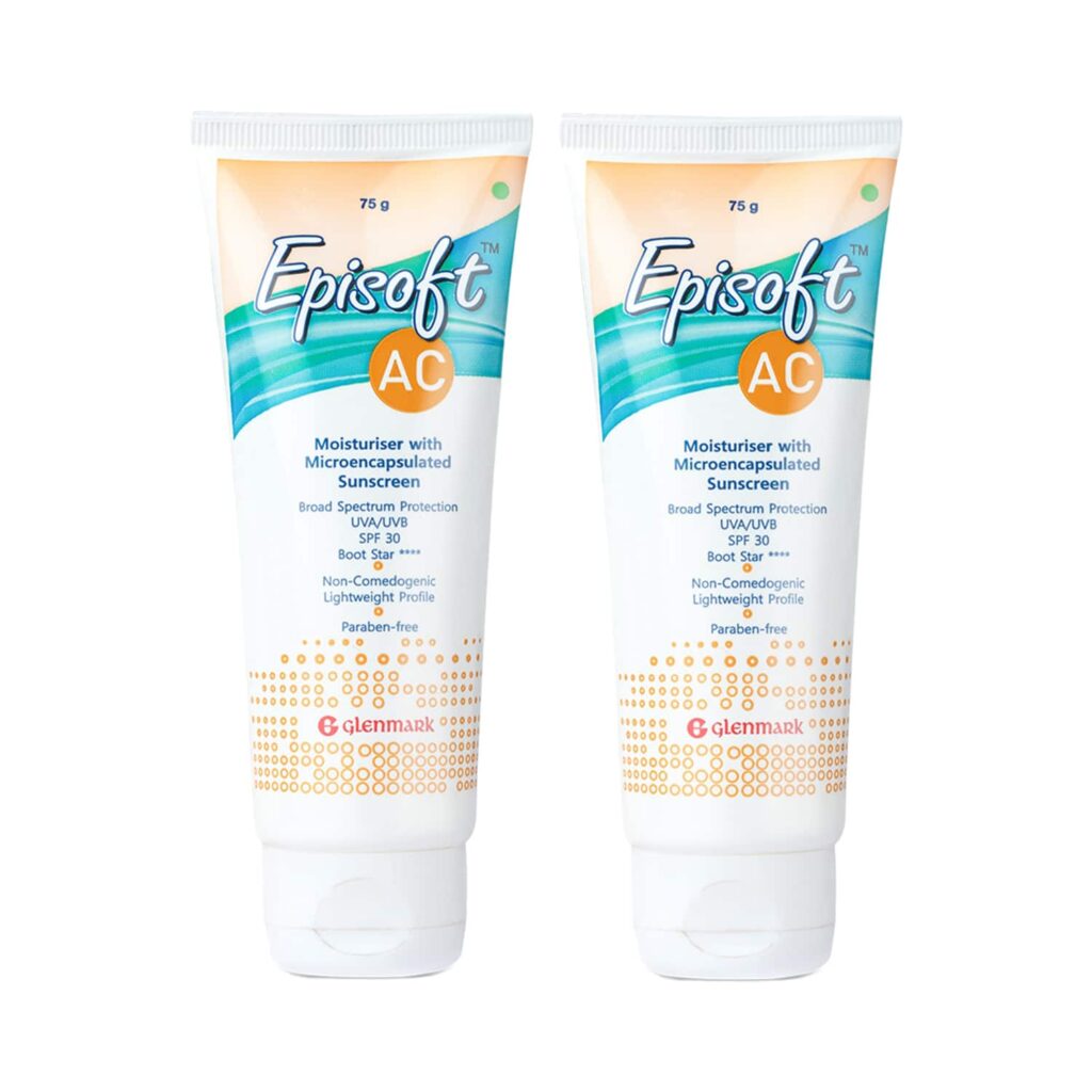 Episoft AC Moisturiser SPF 30 With Microencapsulated Sunscreen Pack of 2 (75 g) Combo - Episoft