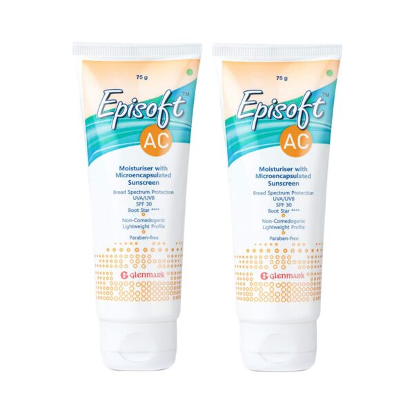 Episoft AC Moisturiser SPF 30 With Microencapsulated Sunscreen Pack of 2 (75 g) Combo - Episoft