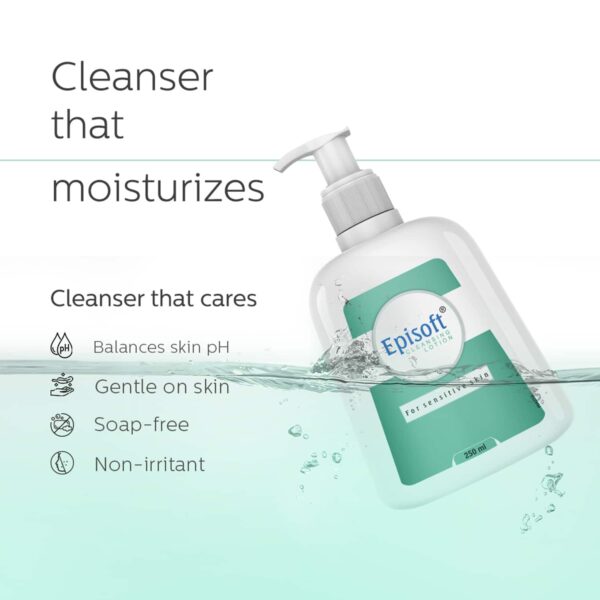Episoft Cleansing Lotion for Sensitive Skin Pack of 2 (250 ml) Combo - Episoft