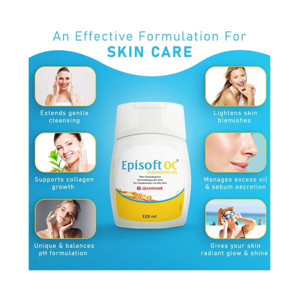 Episoft OC Cleansing Gel For Acne-Prone and Oily Skin Pack of 2 (125 ml) Combo - Episoft