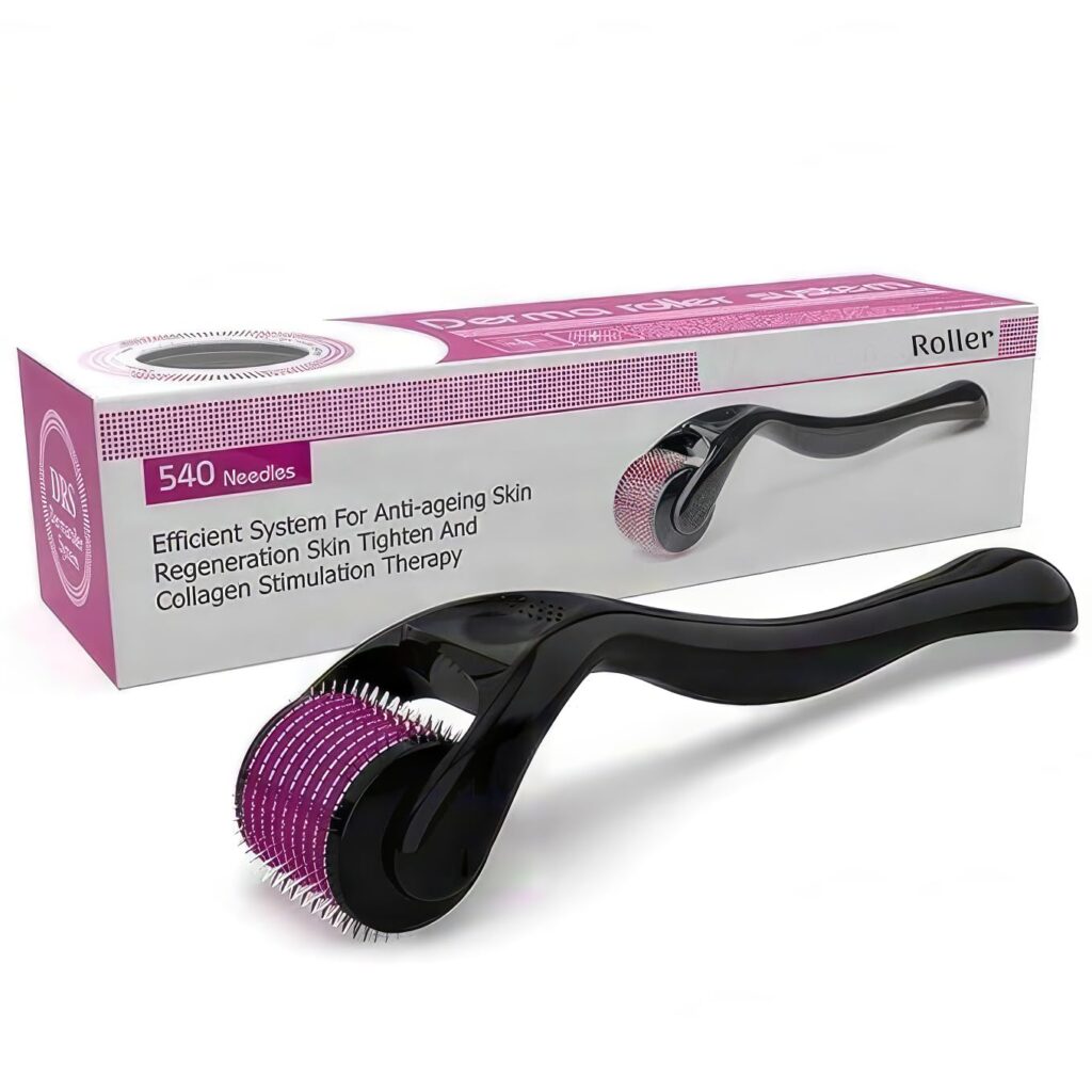 Epithi Derma Roller 0.5 with 540 Needles for Skin Regeneration and Collagen Stimulation, Black (black)