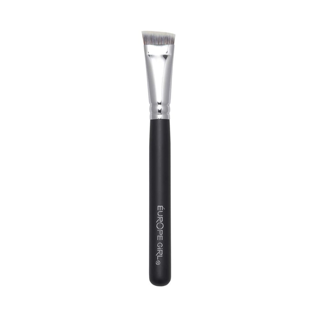 Europe Girl 63 Angled Eyebrow Brush - Black & Silver - Europe Girl