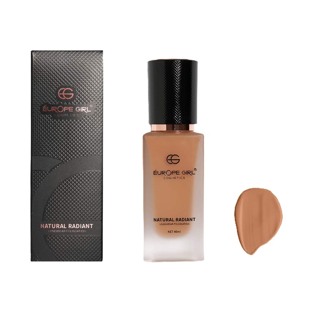 Europe Girl Natural Radiant Foundation - D3 Cocoa Deep Dark (40ml) - Europe Girl