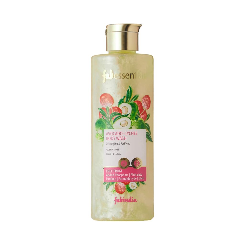 Fabessentials by Fabindia Avocado Lychee Body Wash Infused With Almond Oil (250ml) - Fabessentials by Fabindia