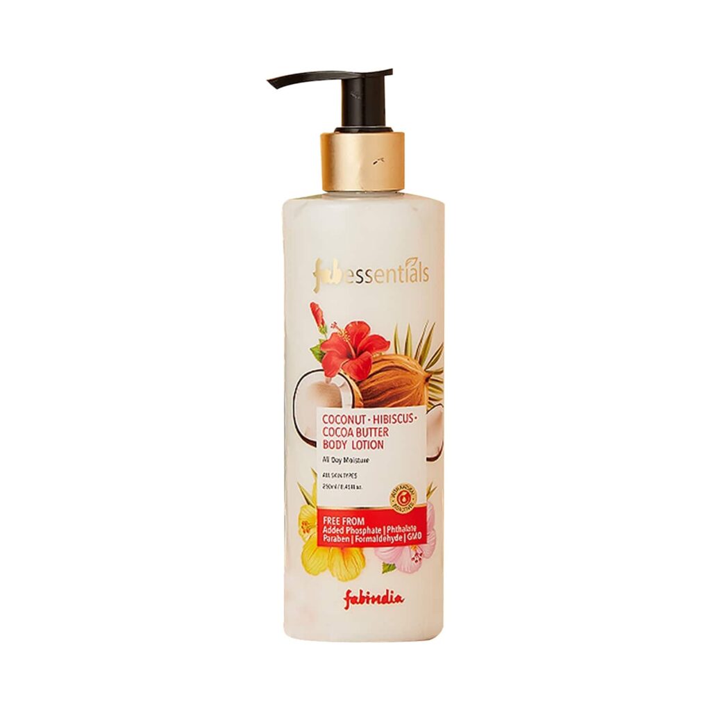 Fabessentials by Fabindia Coconut Hibiscus Cocoa Butter Body Lotion (250ml) - Fabessentials by Fabindia