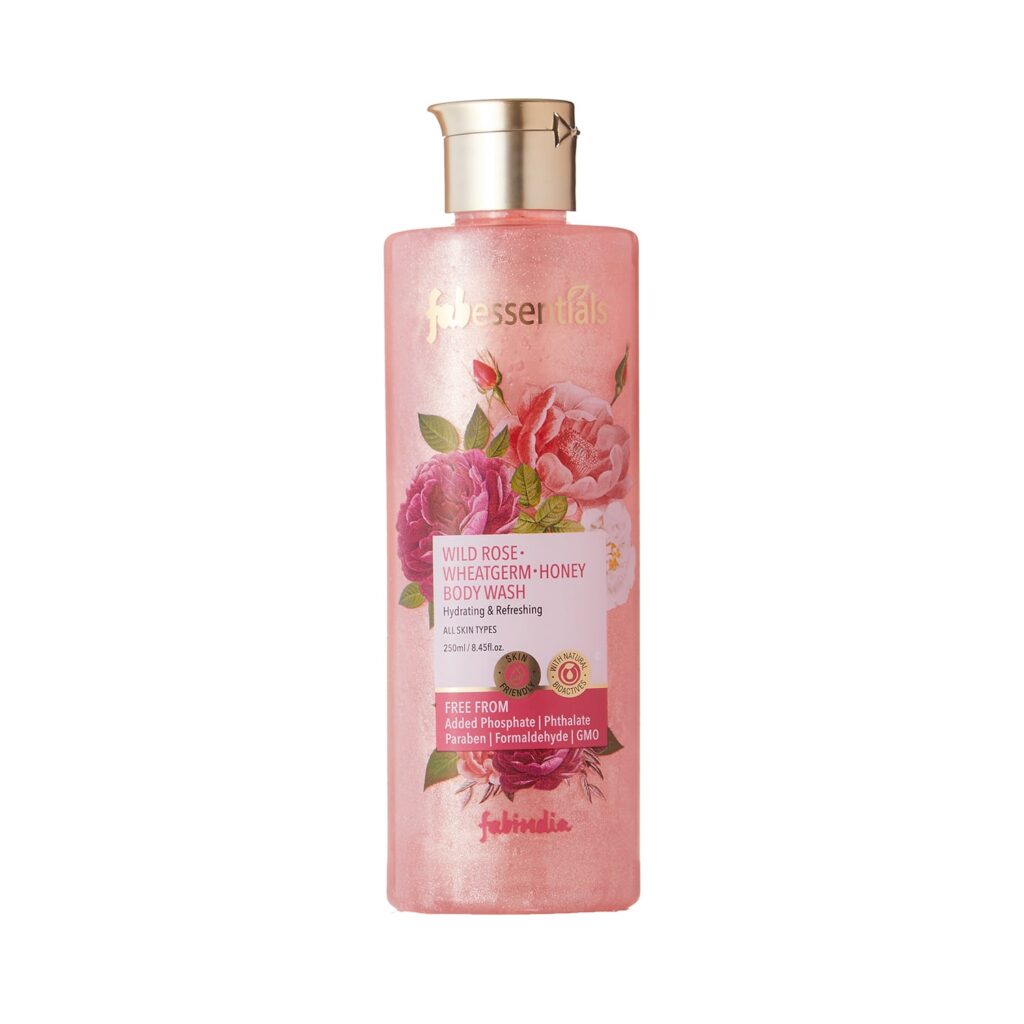 Fabessentials by Fabindia Wild Rose Wheatgerm Honey Body Wash (250ml) - Fabessentials by Fabindia