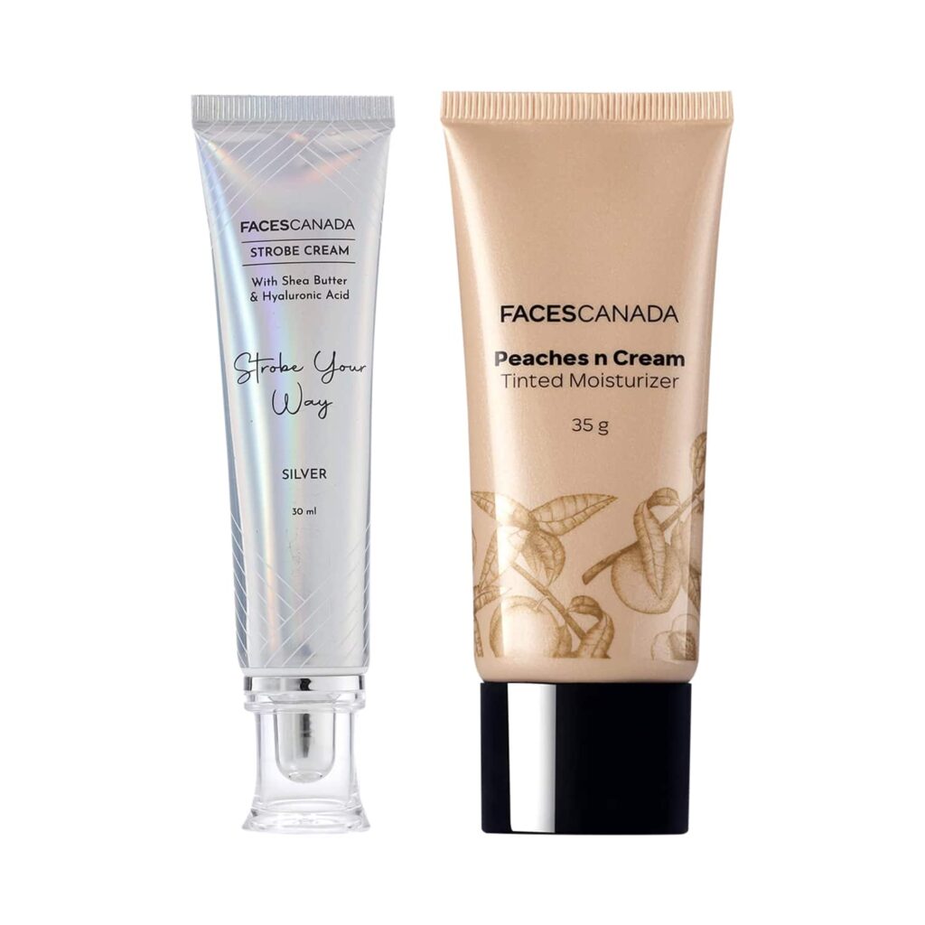 Faces Canada 2-Step Glow Getter Makeup Kit - Silver Strobe Cream(30 ml), Tinted Moisturizer (35 g) - Faces Canada