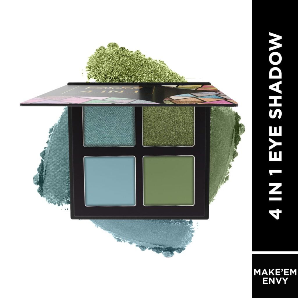 Faces Canada 4 IN 1 Eyeshadow Palette - Make'em Envy 05, Shimmer & Matte, Satin Matte Finish (4.8 g) - Faces Canada