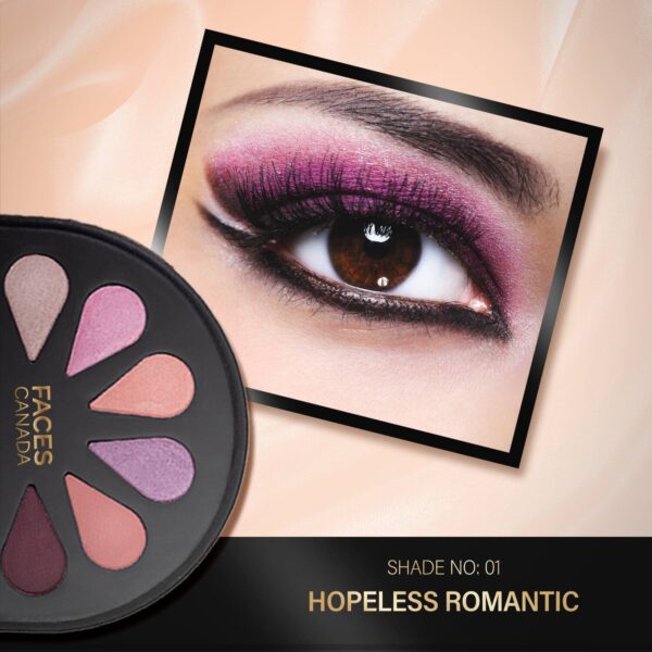 Faces Canada 6 in 1 Eyeshadow Palette - Hopeless Romantic 01, Olive Butter & Macadamia Oil (6 g) - Faces Canada