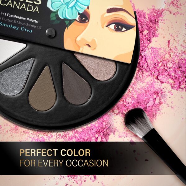 Faces Canada 6 in 1 Eyeshadow Palette - Smokey Diva 03, Olive Butter & Macadamia Oil (6 g) - Faces Canada