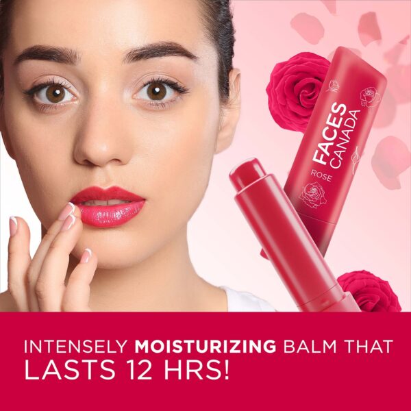 Faces Canada Color Lip Balm - Rose Petal 03, Red Tint, SPF 15, 12 HR Moisturization (4.5 g) - Faces Canada