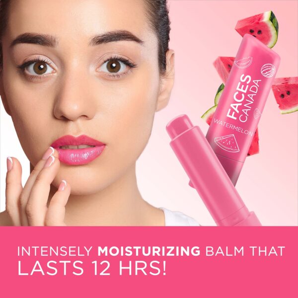 Faces Canada Color Lip Balm - Watermelon 02, Pink Tint, SPF 15, 12 HR Moisturization (4.5 g) - Faces Canada