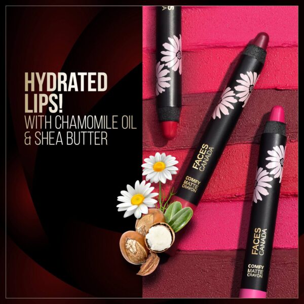 Faces Canada Comfy Matte Lip Crayon - Dramaqueen 04, 8HR Long Stay, No Dryness (2.8 g) - Faces Canada