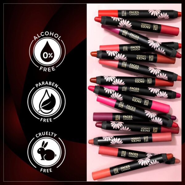 Faces Canada Comfy Matte Lip Crayon - Dramaqueen 04, 8HR Long Stay, No Dryness (2.8 g) - Faces Canada