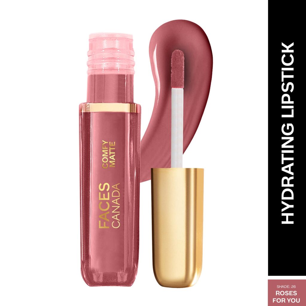 Faces Canada Comfy Matte Liquid Lipstick 10HR Stay No Dryness - Roses For You 26 (3 ml) - Faces Canada