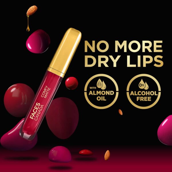 Faces Canada Comfy Matte Liquid Lipstick 10HR Stay No Dryness - Spill The Tea 29 (3.8 ml) - Faces Canada