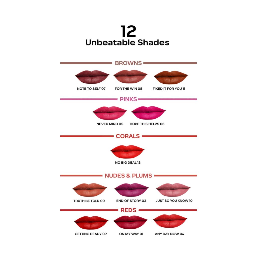 Faces Canada Comfy Matte Liquid Lipstick - Any Day Now 04, 10HR Stay, No Dryness (1.2 ml) - Faces Canada