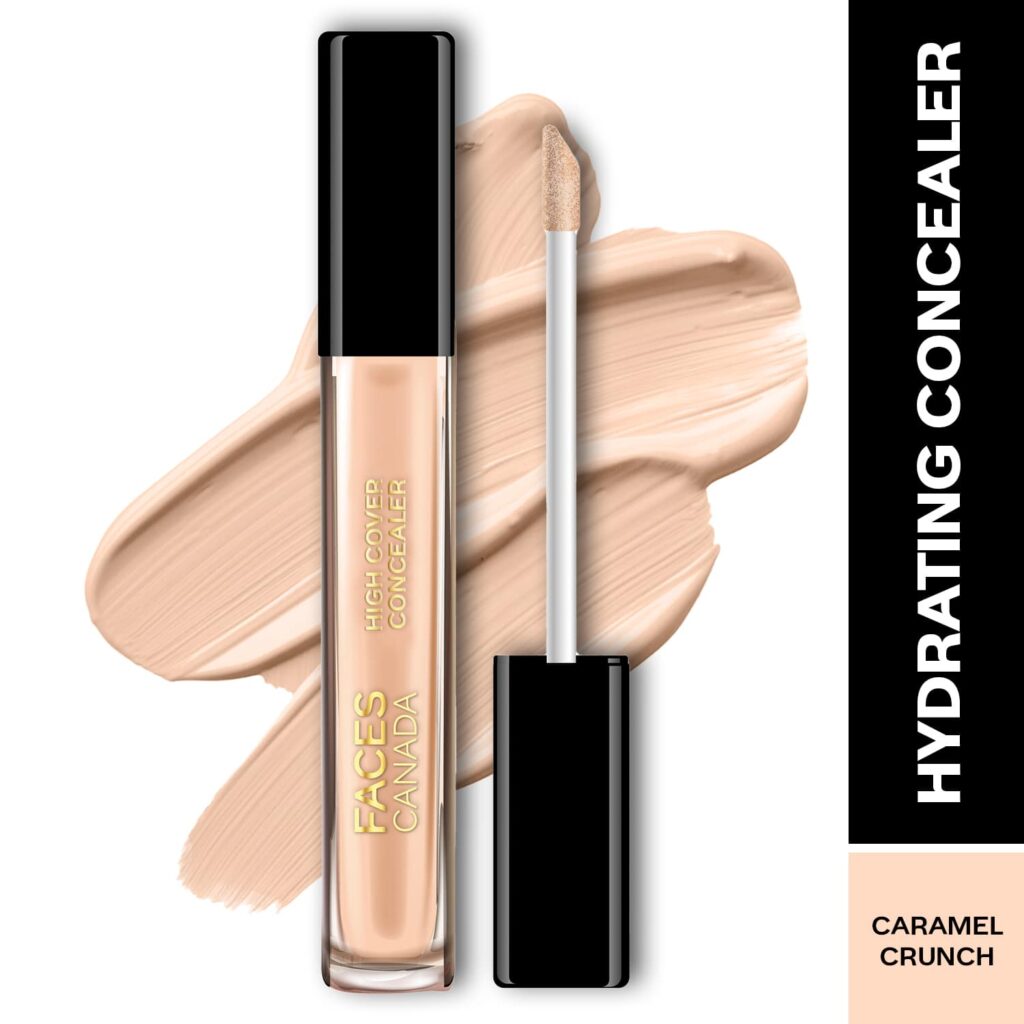 Faces Canada High Cover Concealer - Caramel Crunch 03, Blends Easily, Natural Finish (4 ml) - Faces Canada