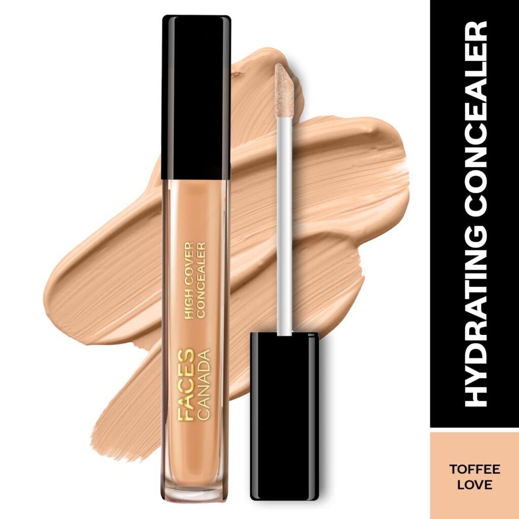 Faces Canada High Cover Concealer - Toffee Love 04, Blends Easily, Natural Finish (4 ml) - Faces Canada