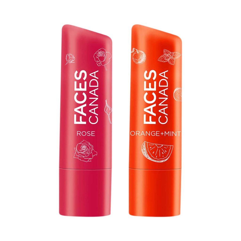 Faces Canada Lip Balm Combo - Orange Mint + Rose Petal (Pack of 2) - Faces Canada