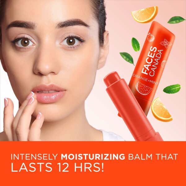 Faces Canada Lip Balm - Orange Mint 01, Orange Tint, SPF 15, 12 HR Moisturization (4.5 g) - Faces Canada