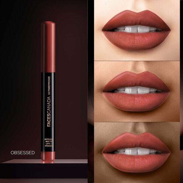 Faces Canada Lip & Eye Combo - HD Lip Crayon (Tea Rose) + Magneteyes Kajal - Faces Canada