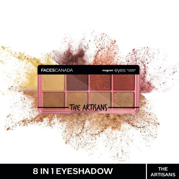 Faces Canada Magneteyes 8 in 1 Eyeshadow Palette - The Artisans, Intensely Pigmented (6.4 g) - Faces Canada