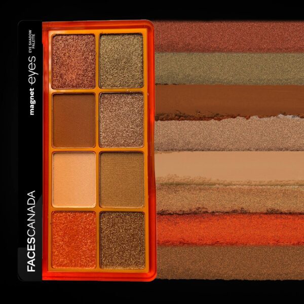 Faces Canada Magneteyes 8 in 1 Eyeshadow Palette - The Minimalists, Intensely Pigmented (6.4 g) - Faces Canada