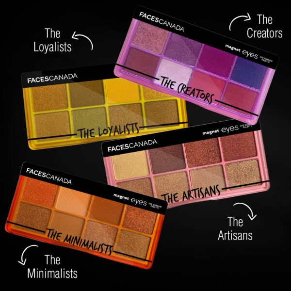 Faces Canada Magneteyes 8 in 1 Eyeshadow Palette - The Minimalists, Intensely Pigmented (6.4 g) - Faces Canada