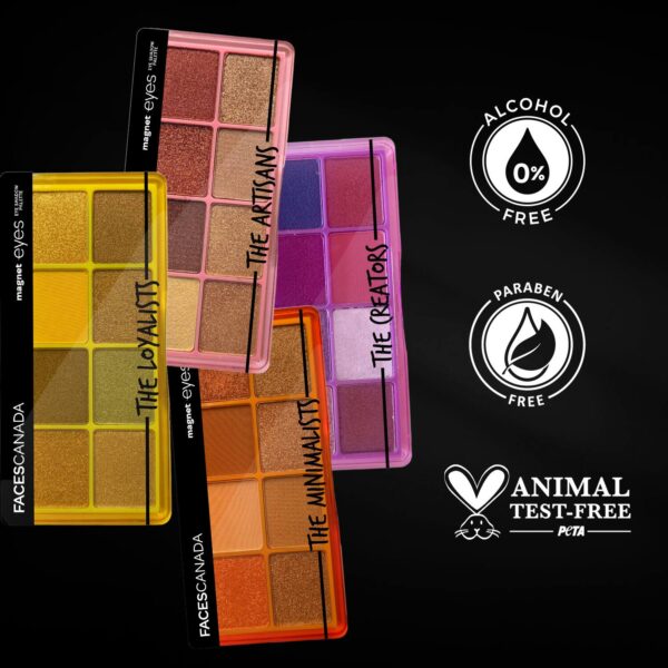 Faces Canada Magneteyes 8 in 1 Eyeshadow Palette - The Minimalists, Intensely Pigmented (6.4 g) - Faces Canada