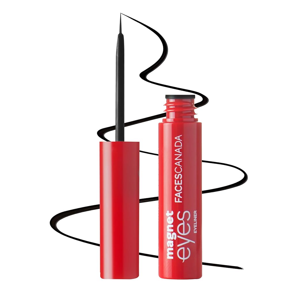 FACES CANADA Magneteyes Eyeliner - Black, 3.5ml | Intense Matte Finish | Quick Drying | 24HR Long Lasting | Fine Tip For Precise Smooth Application | Almond Oil Enriched |...